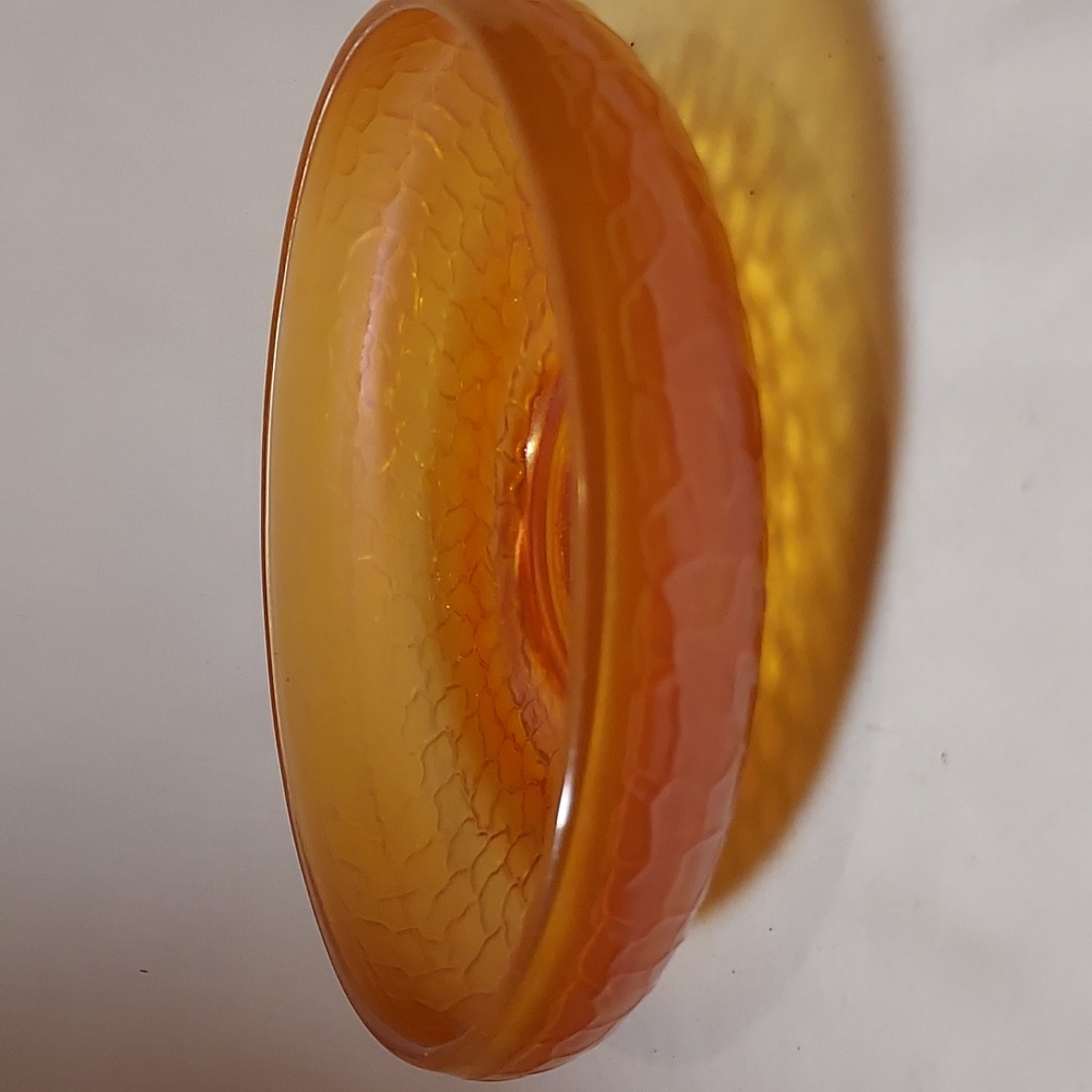 Vintage Carnival Glass Orange Bowl with Alligator Design Texture